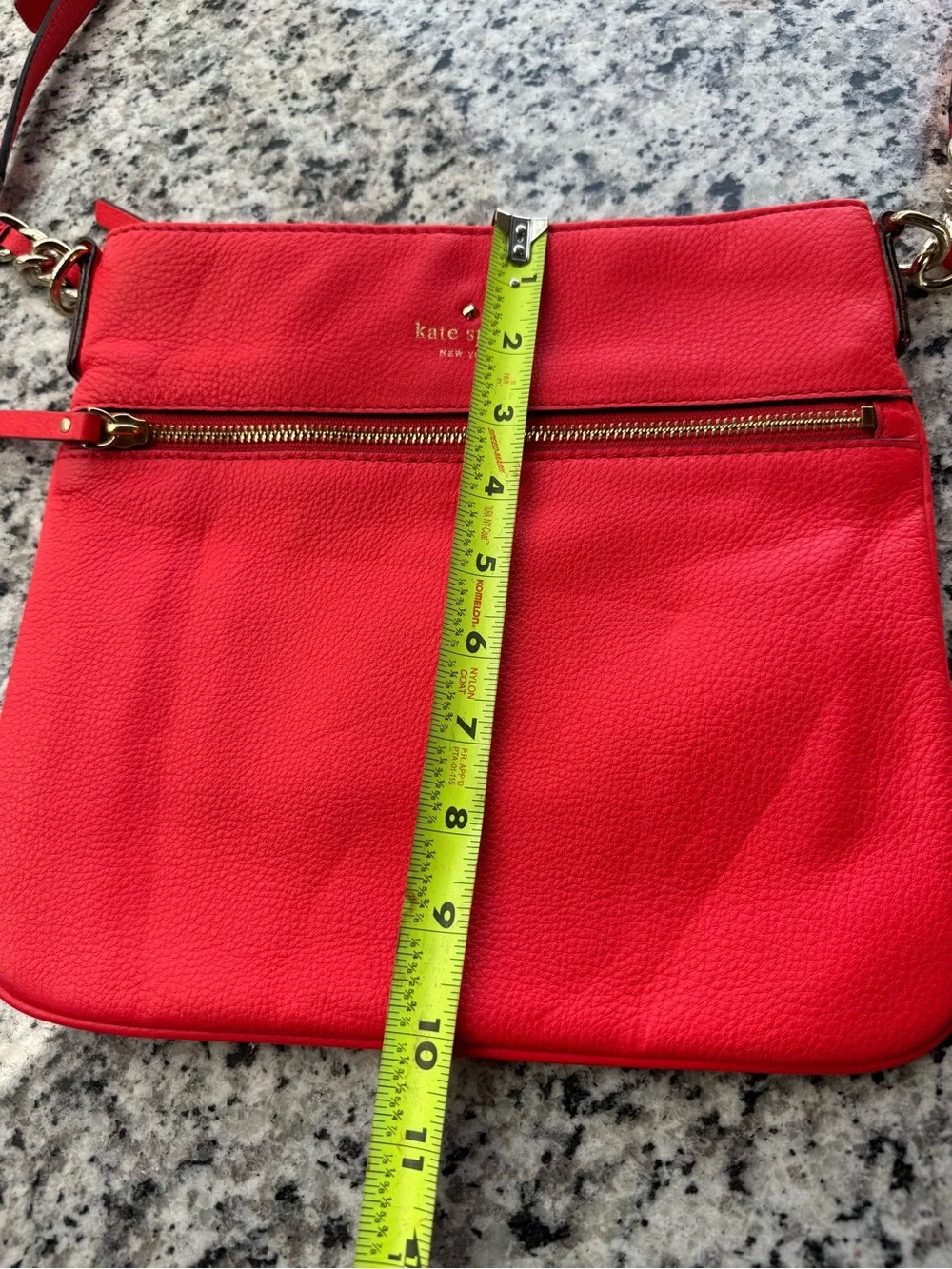 kate spade Red Pebbled Leather Crossbody Bag with Gold Hardware